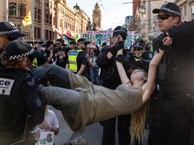 Another day, another protest in Melbourne. Picture: Diego Fedele