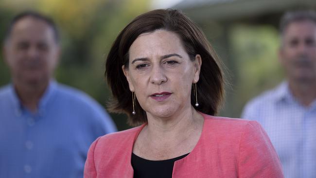 Queensland opposition LNP leader Deb Frecklington get's tough on crime in Townsville promising to introduce a new night curfew to target juvenile crime if elected. Photo: Sarah Marshall