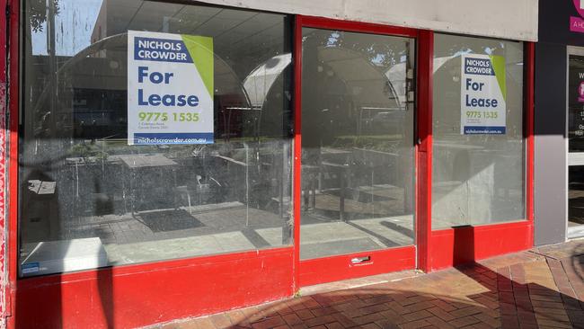 One of 30 empty shop fronts along Nepean Highway. Picture: Lucy Callander