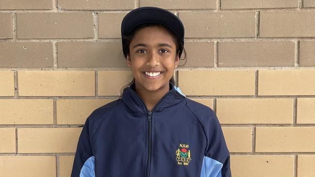 Yuhansa Jayakody, NSW PSSA u12 Girls Cricket Team to play School Sports Australia u12 national titles in Ballarat 2022, picture at Raby Oval, Raby NSW, 16 November 2022. Picture: Jason Hosken (News Corp)