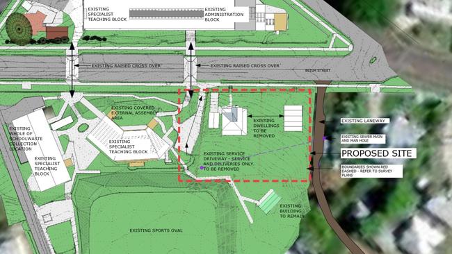 Map of the proposed site of the building.