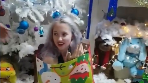 Toyah Cordingley in a 2017 Christmas video months before she was killed at Wangetti Beach in 2018.