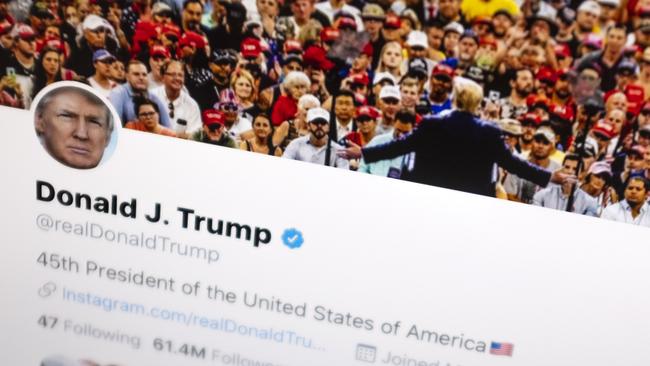 Twitter will now obscure tweets it deems in the public interest, but which violate the service’s rules with a warning explaining the violation. Users will have to tap through the warning to see the underlying message. Picture: J David Ake/AP
