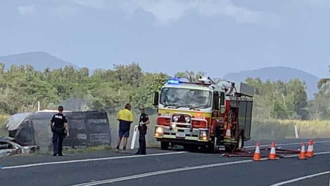 A Queensland Police spokesman said the crash was between a van and a hatchback. 