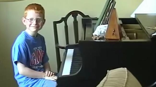 Ed Sheeran as a cihld at his piano