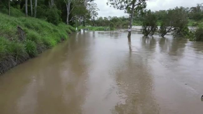 Water of over the road at Cedars Crossing