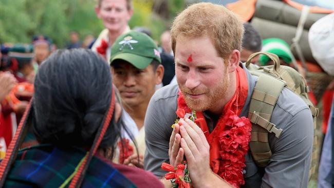 Prince Harry is pictured during a visit to Nepal. Picture: Getty