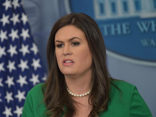 Sarah Huckabee Sanders says now is not the time to renew a debate over gun control. Picture: AFP