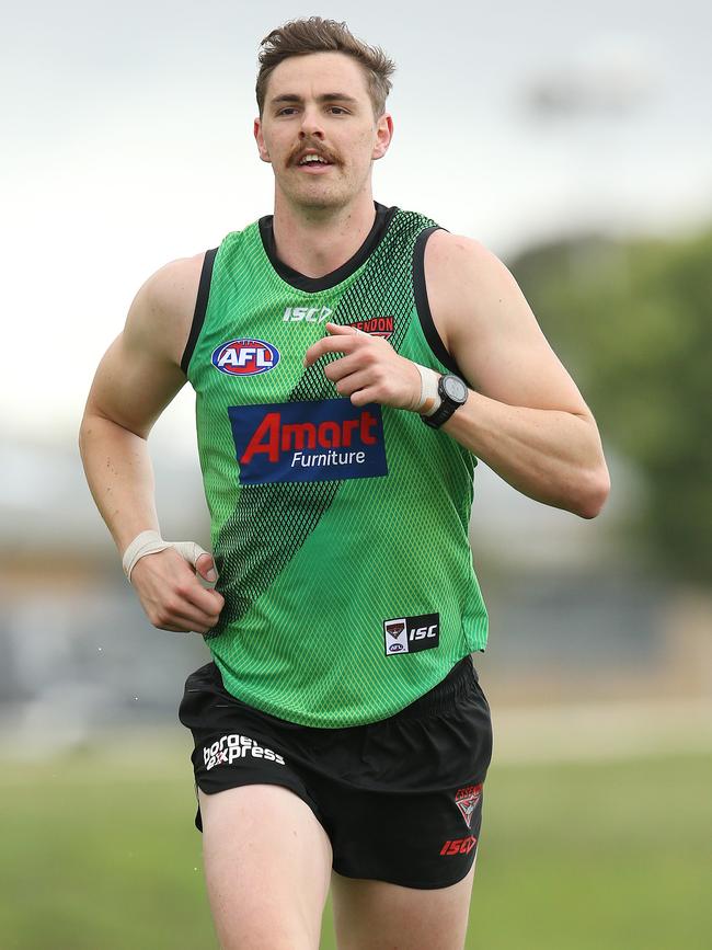 Joe Daniher runs laps at Tullamarine. Picture: Michael Klein