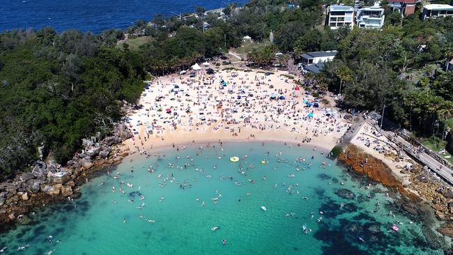 Sydneysiders at Manly, NSW, photographed by a drone. CASA issued a record number of fines for dangerous drone use last year. Picture: Toby Zerna