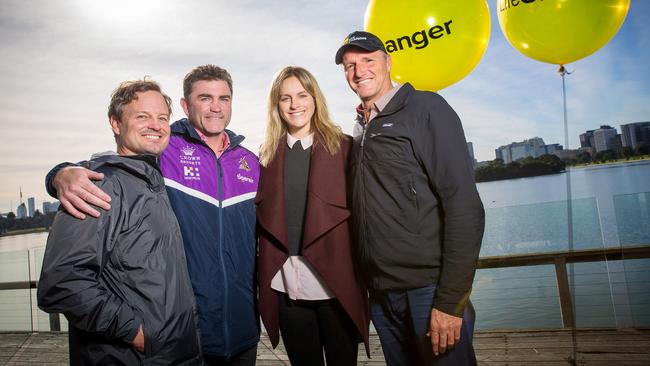 LifeChanger founders Scott Watters (far left) and Trevor Hendy (far right) with Robbie Kearns and Shae Brown ahead of a LifeChanger charity event last year. Picture: Mark Stewart