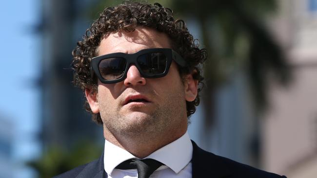 Gold Coast Titans player Beau Falloon arrives at the Southport Court yesterday. Picture: Regi Varghese