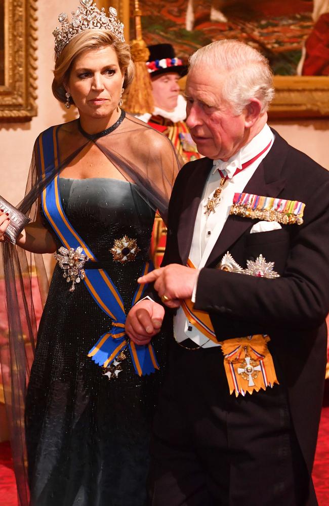 Prince of Wales ‘at work’ at a reception for Queen Maxima of the Netherlands at Buckingham Palace in London this month. Picture: John Stillwell/AFP