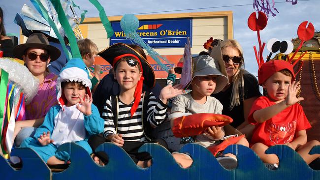 Mary MacKillop Early Learning Centre, Ingham. Photographs from the Maraka Festival Street Parade around the Ingham central business district on Saturday. In an ‘Under the Sea’-themed celebration of all things Hinchinbrook, school students, community organisations, emergency responders and contestants vying for the prized Queen and Princess titles paraded around Rotary Park in the centre of the town. Picture: Cameron Bates