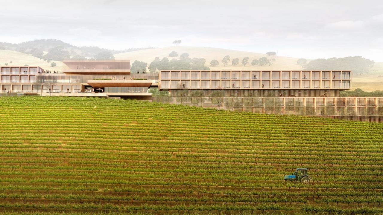 Artist impression of the proposed $100m, 150-room InterContinental hotel near Lyndoch in the Barossa Valley. Picture: Supplied