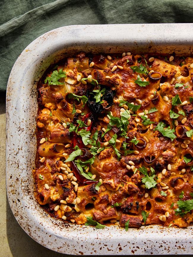 The bolognese in action as a pasta bake.
