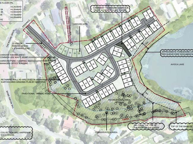 Updated plans for a caravan park DA at Bowtells Drive, Avoca Beach. This is the sixth version of the plans to be exhibited to the public.