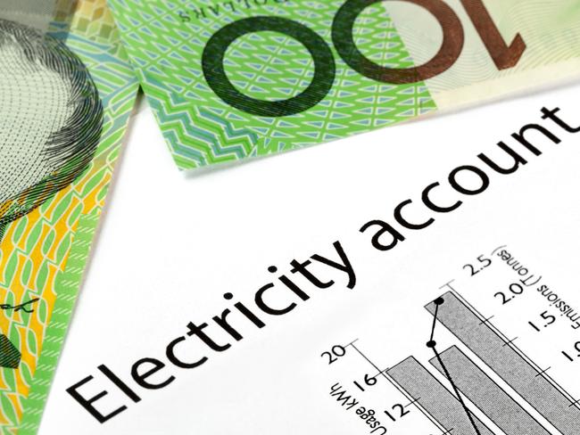 Electricity account showing increasing usage and greenhouse gas emissions, with Australian one hundred dollar bills.