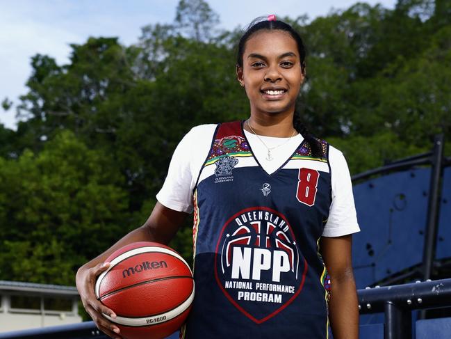 Cairns high school student Teyahna Bond competed in the recent Under 18s Australian Basketball Championships in Brisbane, impressing talent scouts that selected her for the NBA run Basketball Without Borders training camp, held in Abu Dhabi in June. Picture: Brendan Radke