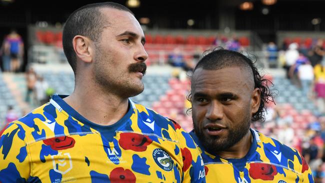 Eels props Reagan Campbell-Gillard and Junior Paulo. Picture: NRL Imagery