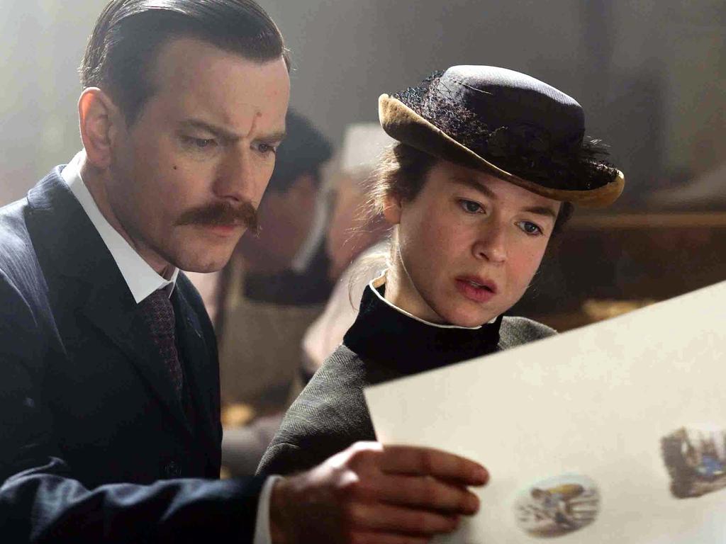 Actor Ewan McGregor and Zellweger as Beatrix Potter in the 2006 film <i>Miss Potter.</i>