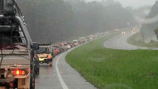 GRIDLOCK: School holiday traffic in the wet will make for a grinding afternoon drive on the Bruce Highway. Picture: John McCutcheon