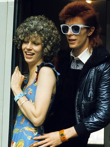 David Bowie with his wife Angie in 1974 in London. Picture: Anwar Hussein/Getty Images