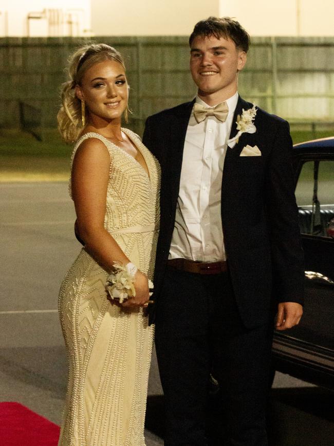 Fletcher Stone and Telea Roberts at the 2023 St Lukes Anglican College formal.