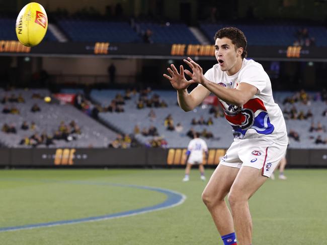 Joel Freijah is a player to watch at half-back for the Bulldogs. Picture: Darrian Traynor/AFL Photos/via Getty Images