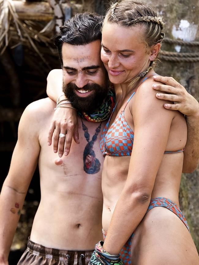 Dethroned King George Mladenov posts his congratulations to frenemy and 2023 Australian Survivor winner Liz Parnov. Picture: Instagram