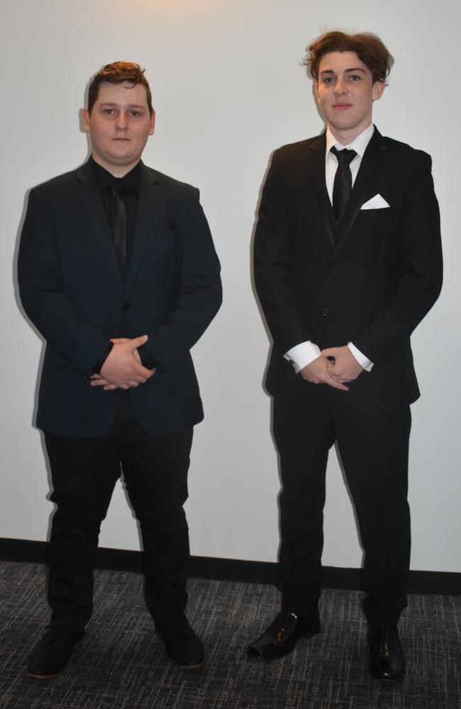 Zachary Conran and Jake Harmon at the 2022 Nambour State College formal. Picture: Eddie Franklin