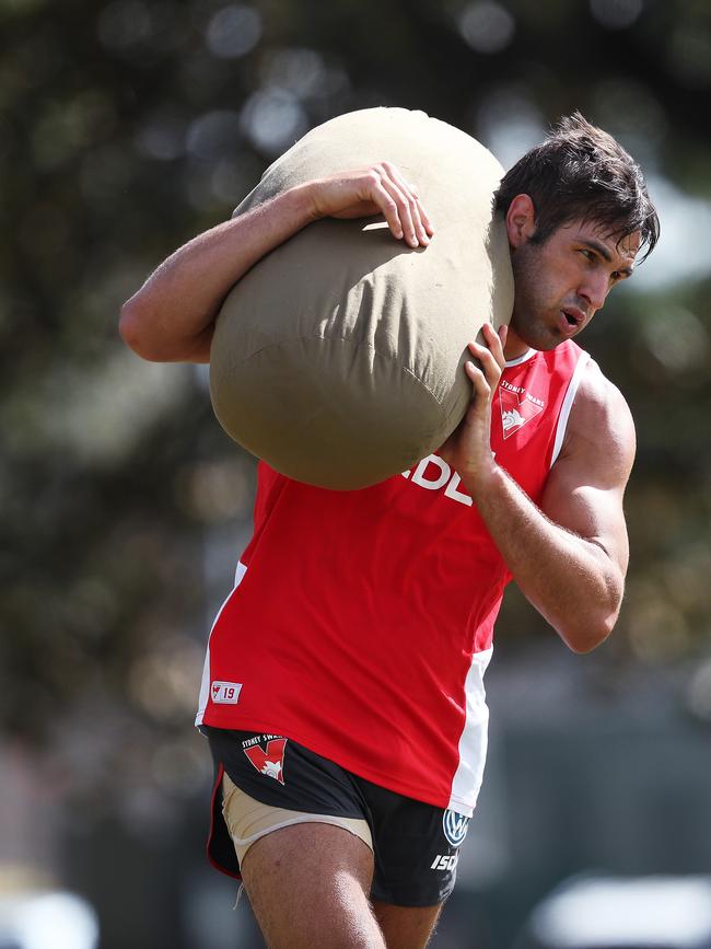 Star midfielder Josh Kennedy putting in the hard yards over summer.