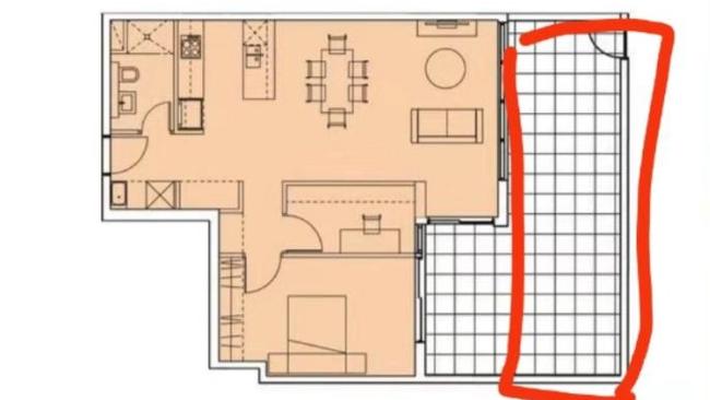 The original plans of Sean Fan’s unit with a 37 sqm backyard, which was sliced back to 15 sqm.