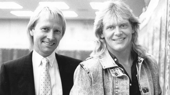 John Farnham (right) and manager Glenn Wheatley