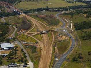 Nexus has shared new aerial photos. Mort Street interchange construction. Picture: Above Photography PTY LTD