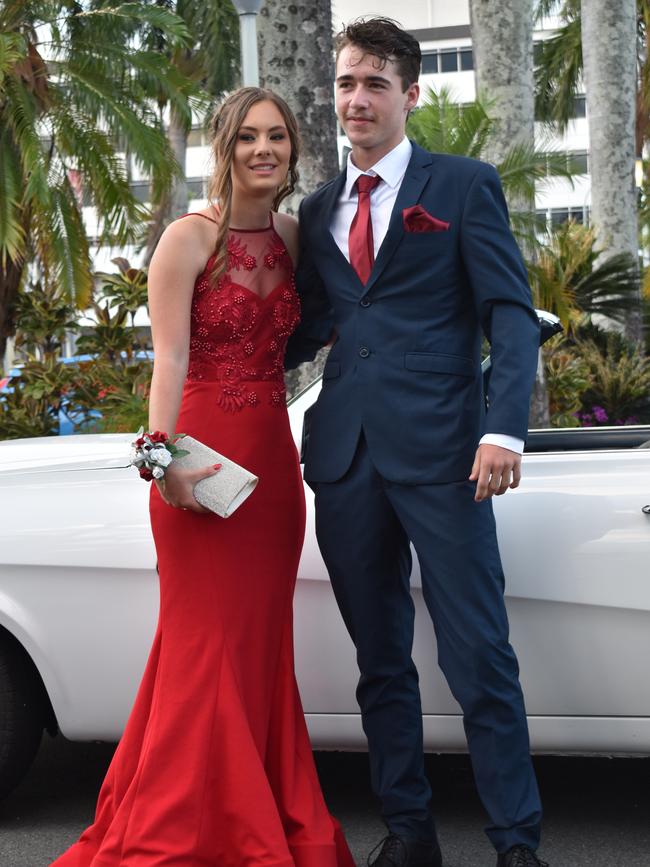 Maddison Disher and Merlin Merkel at the Sarina State High School formal at the MECC, Mackay, on Thursday November 19. Picture: Zizi Averill