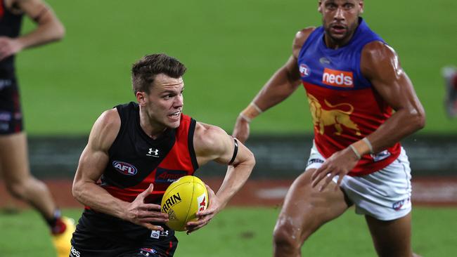 Essendon’s Jordan Ridley is enjoying a breakout season for the Bombers . Pic: Michael Klein