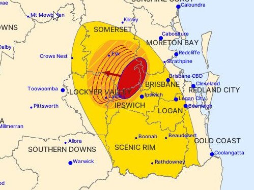 A storm warning has been released for parts of southeast Queensland.