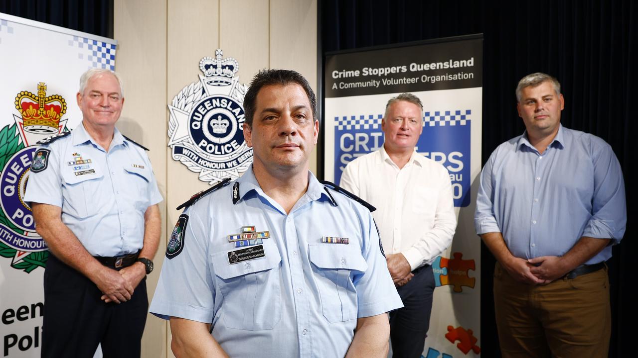 The Queensland Police Service has assembled a new Youth Crime Taskforce, with a focus on young offenders in Far North Queensland. Acting Chief Superintendant Rhys Newton, Taskforce Commander Acting Assistant Commissioner George Marchesini, Member for Cairns Michael Healy and Queensland Police Minister Mark Ryan met at the Cairns Police Headquarters to discuss the taskforce's objectives. Picture: Brendan Radke