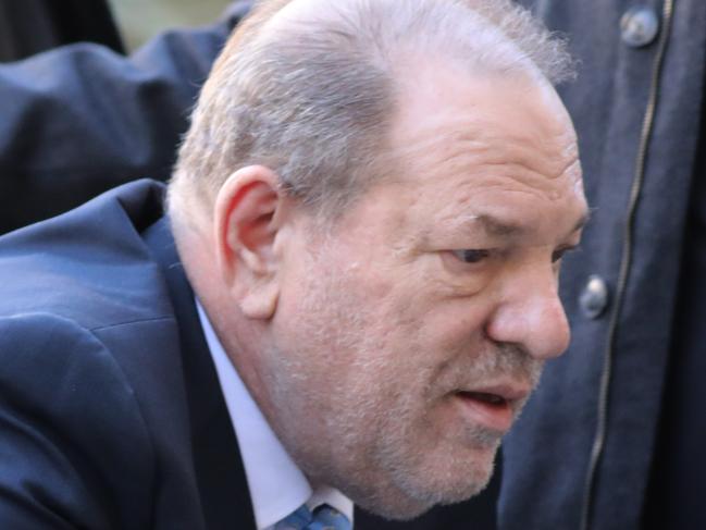 NEW YORK, NEW YORK - FEBRUARY 24: Harvey Weinstein enters a Manhattan court house as a jury continues with deliberations in his trial on February 24, 2020 in New York City. On Friday the judge asked the jury to keep deliberating after they announced that they are deadlocked on the charges of predatory sexual assault. Weinstein, a movie producer whose alleged sexual misconduct helped spark the #MeToo movement, pleaded not-guilty on five counts of rape and sexual assault against two unnamed women and faces a possible life sentence in prison. (Photo by Spencer Platt/Getty Images)