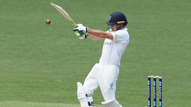 Daniel Hughes in Sheffield Shield action for NSW against Queensland. Picture: AAP