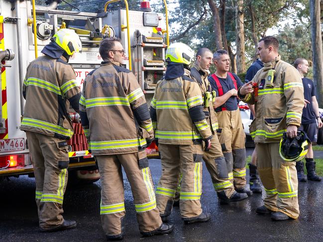 Emergency services at the scene of the fire. Picture: Ian Currie