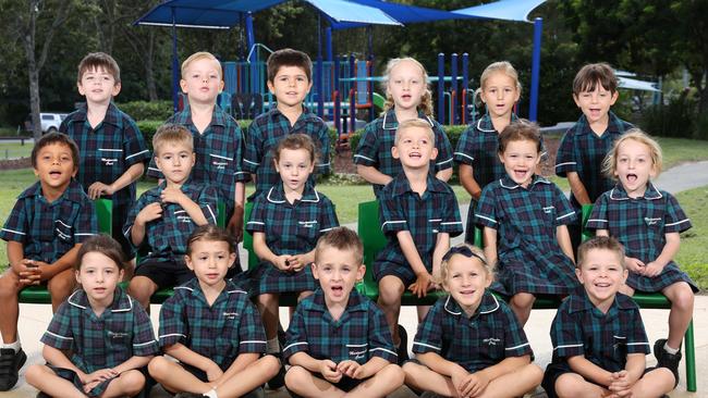 My First Year: Mudgeeraba Creek State School Prep H. Front row: Penelope, Penelope, Malakai, Florence, Mitchell. Middle row: Rishi, Cohen, Lily, Charlie, Juliette, Skylar. Back row: Liam, Freddie, Oliver, Aria, Jolie, Mateo. Picture: Glenn Hampson.