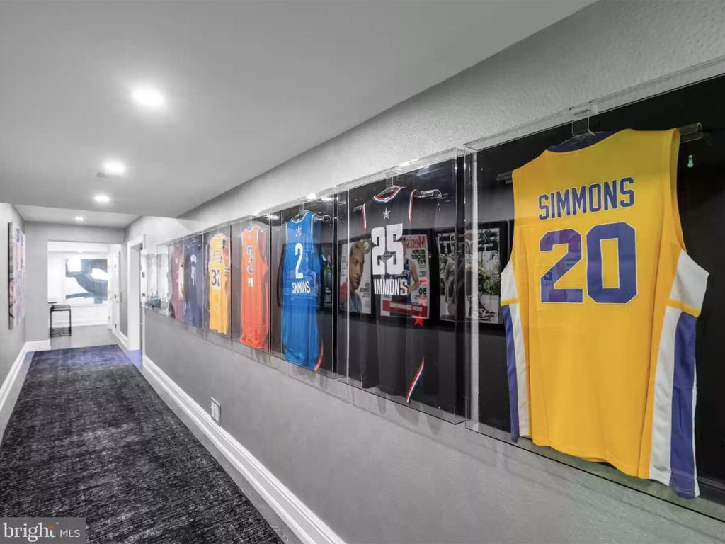 Jerseys line the basement wall. Picture: Realtor