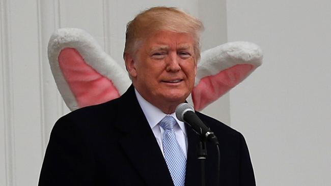 Donald Trump at the annual White House Easter Egg Roll. Picture: Reuters