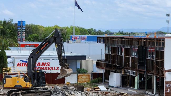 Works to demolish Rockhampton's Ambassador Motel are underway. Picture: Aden Stokes