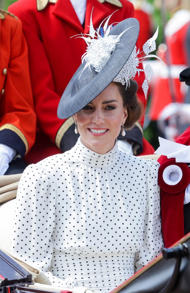 The princess was resplendent in polka dots. Picture: Getty Images