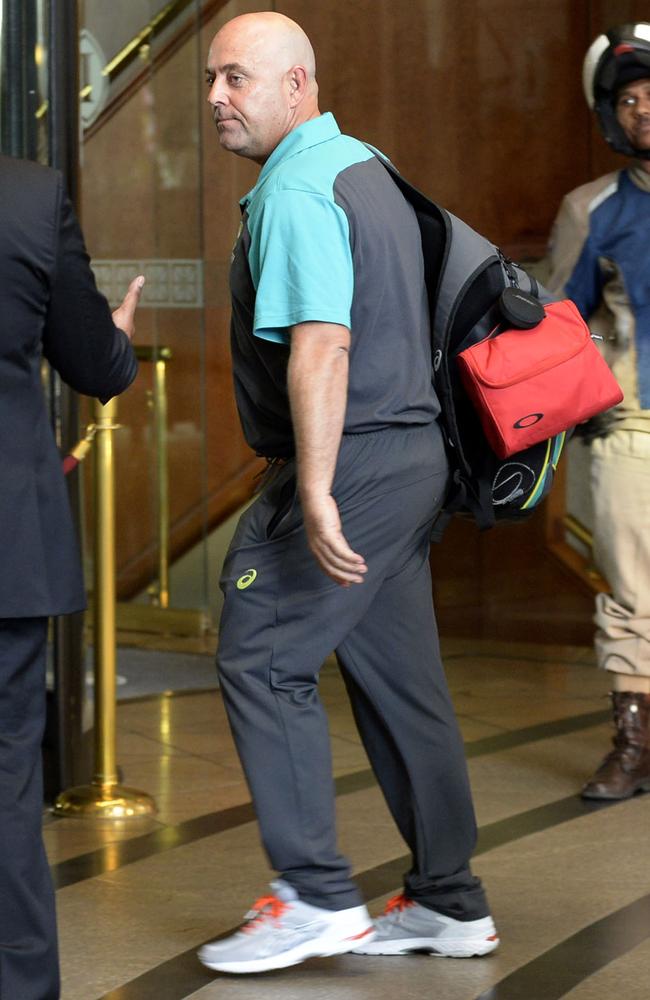 Darren Lehmann during the Australian Cricket team arrival at Sandton Towers hotel.