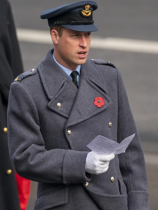 Prince William at the service. Picture: Getty Images