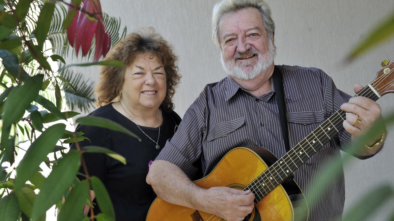 Lismore Cedar Guitar Festival organiser Marge Graham here with entertainer Terry Gordon OAM will be remembered as a community leader. Photo Cathy Adams / The Northern Star